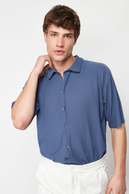 Indigo Regular Fit Rahat Konforlu Dikissiz Orme Gomlek TMNSS24GO00052 - Trendyolmilla фото 4