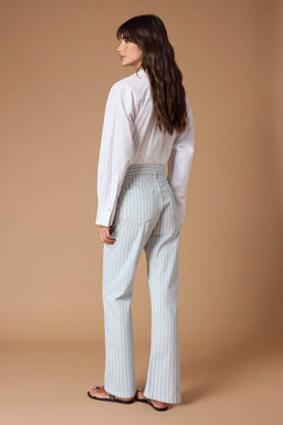 Cok Renkli DOKUMLU Cizgili Yuksek Bel Straight Duz Kesim Jeans TWOSS26JE00236 - Trendyolmilla фото 4