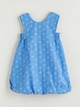 Bisiklet Yaka ?i?ekli K?z Bebek Elbise