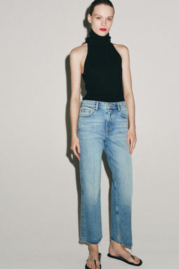 JEANS ZW COLLECTION CROPPED FLARE TIRO MEDIO / Azul lavado - Zara фото 4