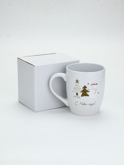 Кружка чайная новогодняя С новым годом!, белая, 690 мл
