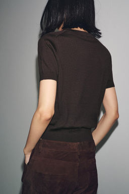 100% WOOL SHORT SLEEVE TOP - Zara фото 9