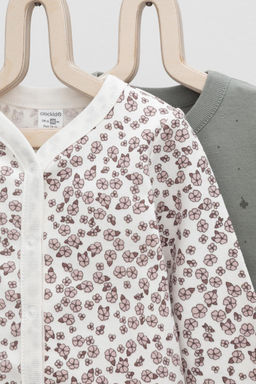 Crockid _ К 300450-2уп/мят.скандинавские цветы,клевер кофточка яс