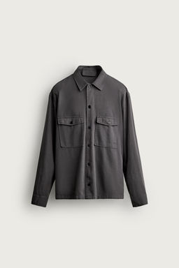 SOBRECAMISA LAVADA RELAXED FIT / Gris - Zara фото 7