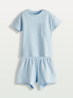 Pamuklu Erkek Bebek ?ortlu Pijama Tak?m