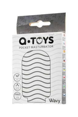 Мастурбатор A-Toys by TOYFA Pocket Wavy, TPR, белый, 7,8 см