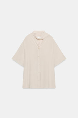 CAMISA FLUIDA LAZADA ZW COLLECTION / Beige - Zara фото 8