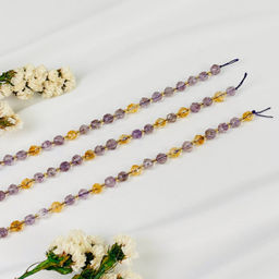 Бусины для украшений из лавандового Аметиста и Цитрина (38 бусин) 37 см