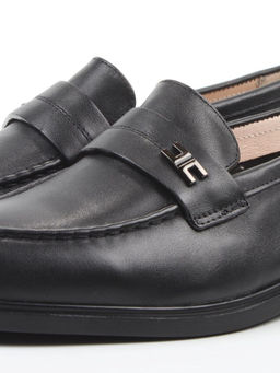 03-DEB17-1 BLACK Лоферы женские (натуральная кожа)