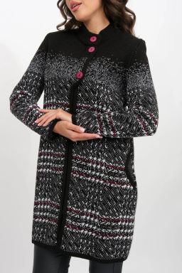 ЗЛАТА Кардиган В 1742 ст/черно-ягодный