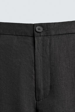 PANTAL?N REGULAR FIT 100% LINO / Negro - Zara фото 8