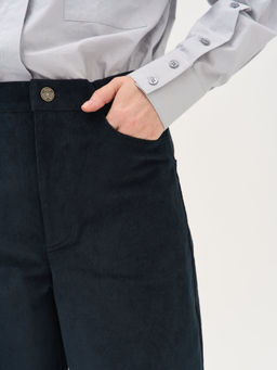 Брюки вельветовые "Темный петроль" женские