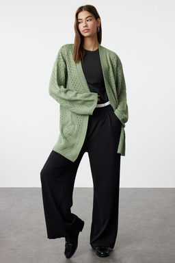 Mint Genis Kal?p Midi Ajurlu/Delikli Triko H?rka TWOAW24HI00331