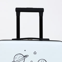 Чемодан детский на колёсах 39 л (S), на молнии, с кодовым замком, 4 колеса, белый