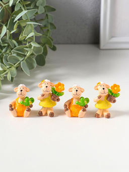 Сувенир полистоун "Барашки в огороде" набор 4 шт 1,5х2х4 см