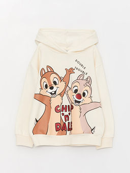 Chipn Dale Bask?l? Uzun Kollu K?z ?ocuk Hoodie