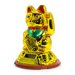 Манеки Неко кошка золотая символ финансового благополучия 9см