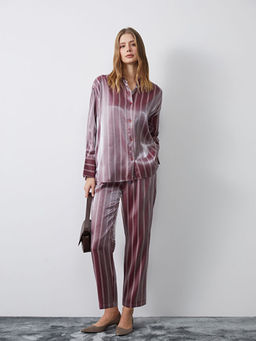 ?izgili Saten Kad?n Pantolon