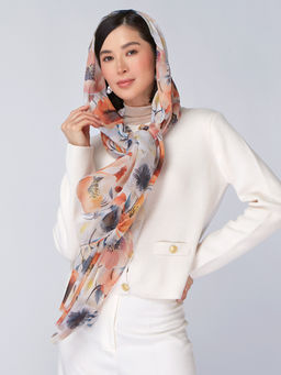 Большой, мягкий, тонкий и очень нежный двусторонний палантин с рисунком - Tantino фото 9