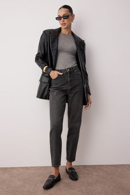 TRENDYOLMILLA Mavi Yuksek Bel Mom Jeans TWOSS23JE00085 фото 16