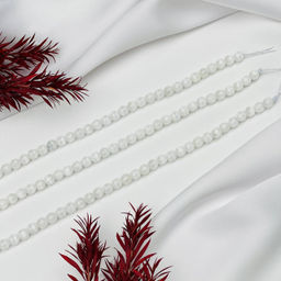 Бусины для украшений из Селенита (60 бусин) 38 см