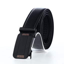 Ремень мужской, 120×3.5 см, пряжка автомат, кожа под флотер, чёрный