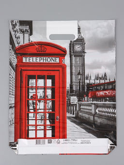 Цена за 25 шт. Пакет "Бен, полиэтиленовый с вырубной ручкой, 37х46 см, 30 мкм