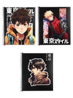 Тетрадь 96 листов в клетку, на гребне Аниме Парень, МИКС