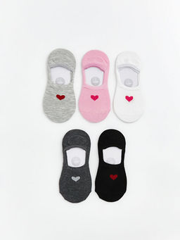 Kalp Desenli K?z ?ocuk Babet ?orap 5li