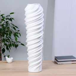 Ваза напольная «Алан», 9×58 см, керамика, МИКС (белый, чёрный)