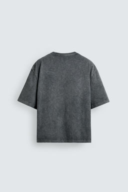 CAMISETA RELAXED FIT ESTRUCTURA FLAM? LAVADO / Antracita oscuro - Zara фото 16