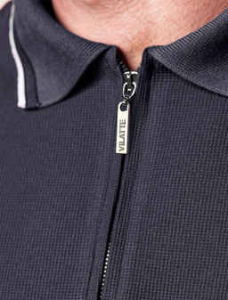 Закрытая распродажа / Поло из фактурного трикотажа с застежкой на молнию - Vilatte фото 3