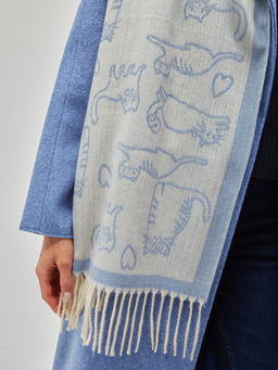 В составе шерсть ! теплый двусторонний палантин - Tantino фото 4