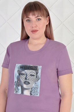 Арт. 4128 Туника женская 50-58 (5 шт) Цвет:сиреневый - Калинка фото 4