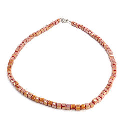 Бусы чокер Кубик хрусталь Рубиновый перламутр 4мм-38см алмазная огранка