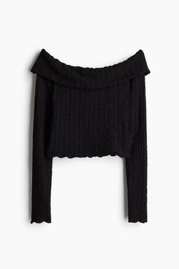 Top off-the-shoulder con textura - H&m фото 5