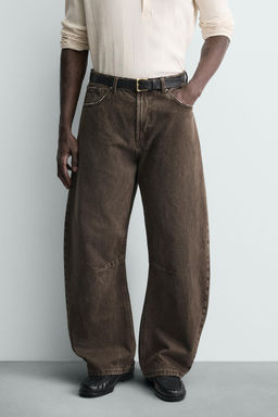 PANTAL?N BARREL FIT LAVADO / Marr?n - Zara фото 11