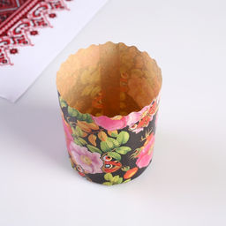 Цена за 20 шт. Форма для кулича бумажная «Шиповник», 7×8.5 см, разноцветная