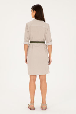 Женское тканое платье цвета хаки в полоску Неожиданная скидка в корзине - U.s. polo assn фото 5