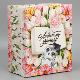 Коробка складная Любимому учителю, 31,2 х 25,6 х 16,1 см - Дарите счастье фото 2