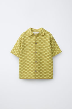 CAMISA CROCHET CUADRO DAMERO / Pistacho - Zara фото 2
