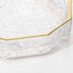 Поднос Fairyshine, 16.5×2.5 см, с золотой отводкой, стекло, прозрачный