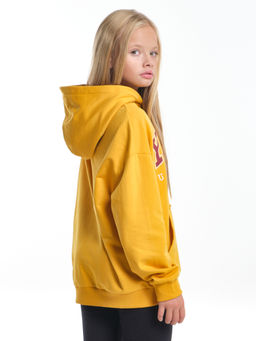Джемпер худи one sizeс принтом с начесом 	 UD 8006 горчичный - Mini maxi фото 2