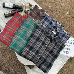 K12439 Рубашка фланель OVER SIZE ЧЕРНЫЙ