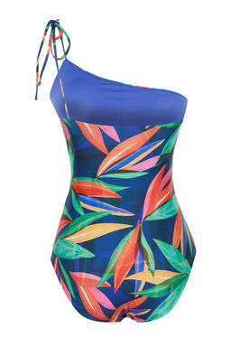 TRENDYOLMILLA Tropikal Desenli Tek Omuz Baglamal? Regular Mayo TBESS24MA00151 фото 8