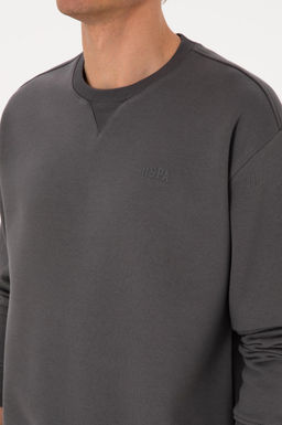 Erkek Gri Basic Sweatshirt