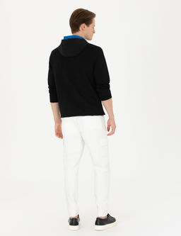 Beyaz Jogger Fit Kargo Cepli E_ofman Alt_