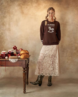 Свитшот с кружевом Присказка 95% хлопок, 5% лайкра - Sahar art lab фото 11