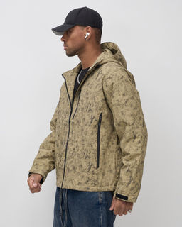 Куртка спортивная мужская весна осень бежевого цвета 25470B