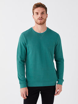 Bisiklet Yaka Uzun Kollu Erkek Sweatshirt